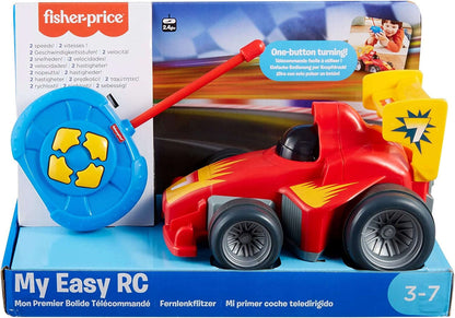 FISHER-PRICE My Easy RC samochód zdalnie sterowany, łatwy pilot, czerwony pojazd dla dzieci 3-7 lat