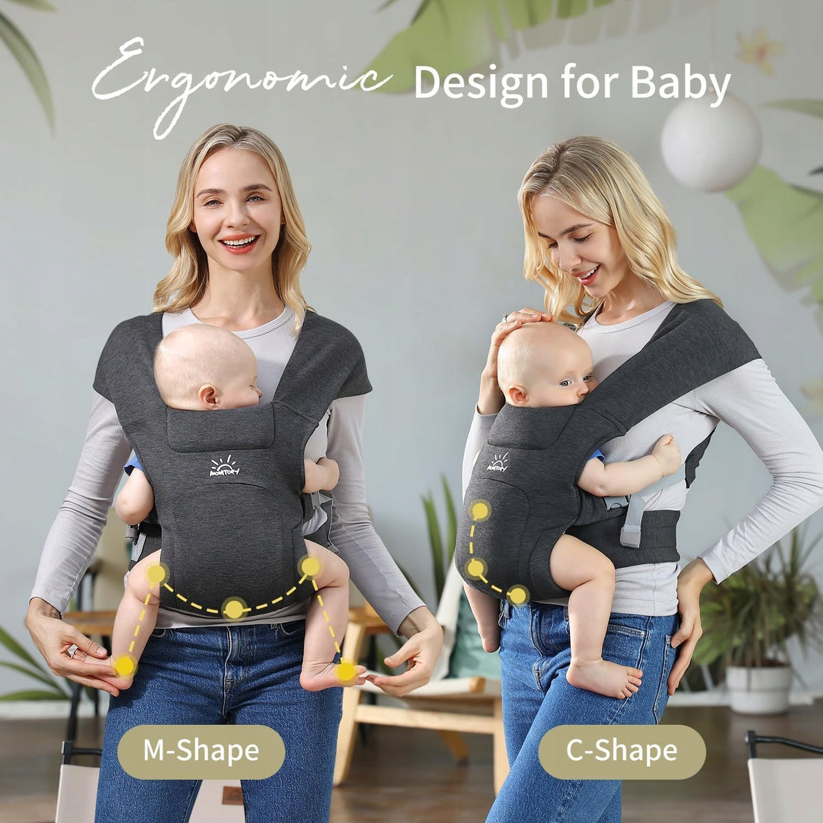 MOMTORY ergonomische Babytrage 3 - 12 kg