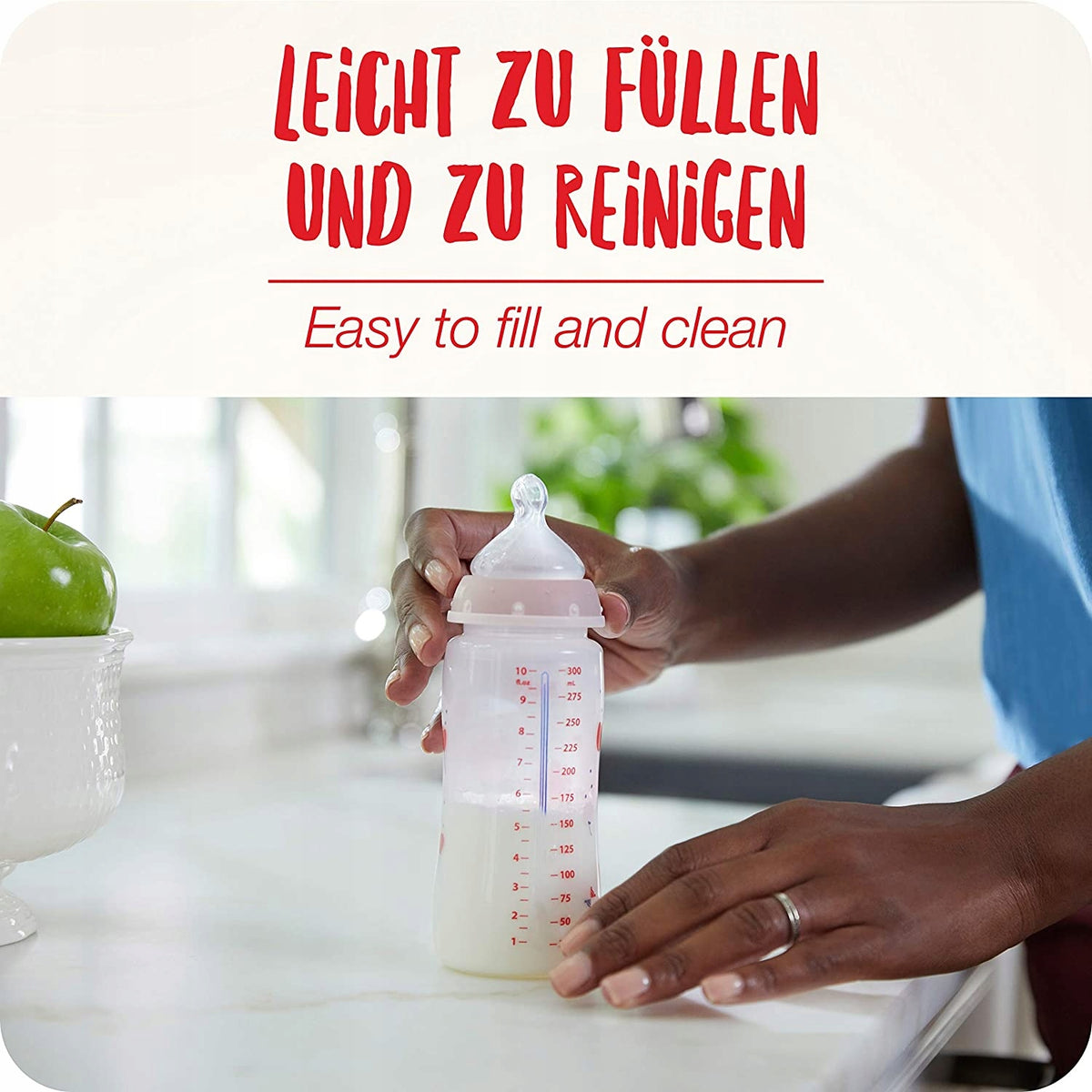 NUK First Choice Plus No Colic – grafika napełniania butelki