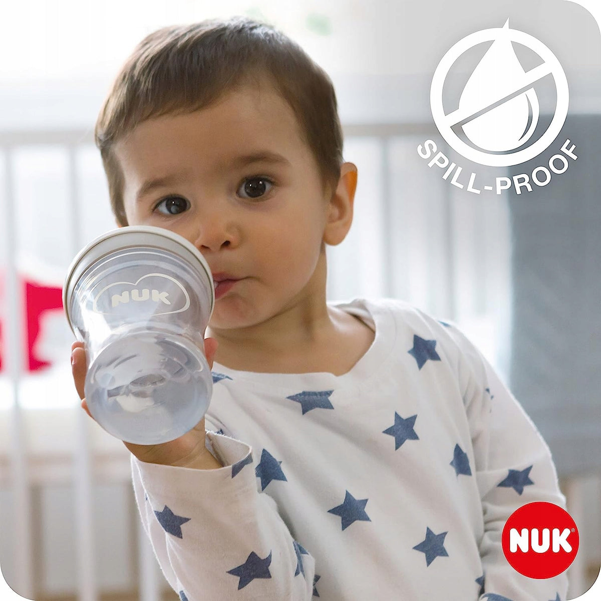 NUK Action Cup KUBEK NIEKAPEK 12 m+ różowy kubek niekapek 230 ml dla dziecka ze słomką spill-proof