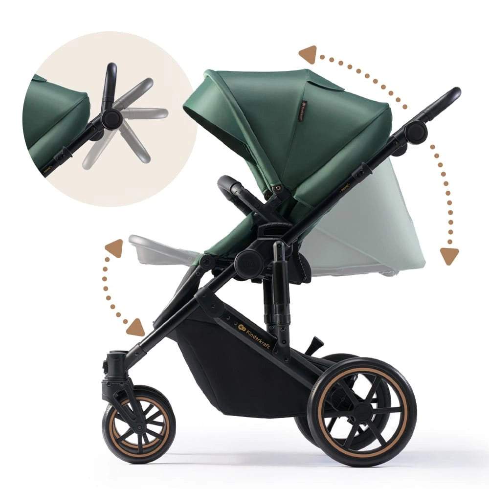 KINDERKRAFT PRIME2 PRO 3-in-1 multifunction stroller up to 22kg + MINK PRO car seat