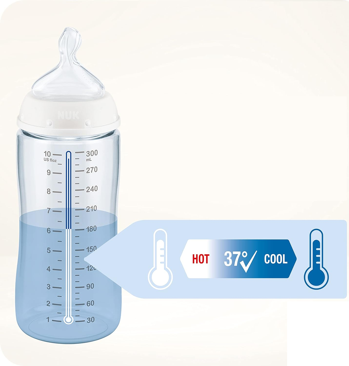 NUK First Choice+ biberon en verre 240 ml 0-6 m tétine M indicateur de température