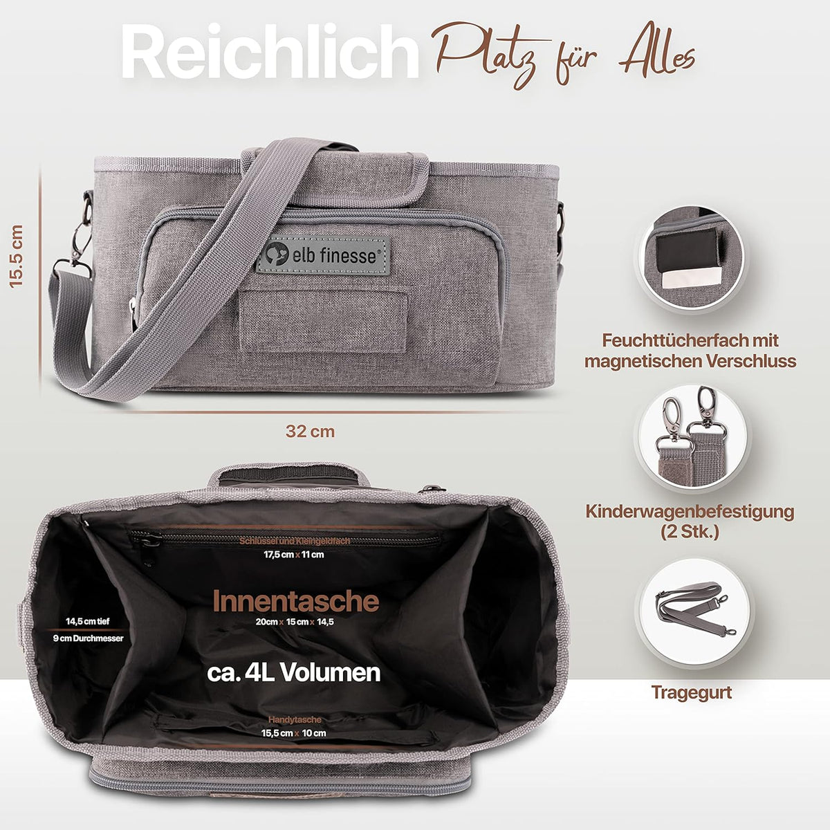 stroller organizer 32 x 15 cm