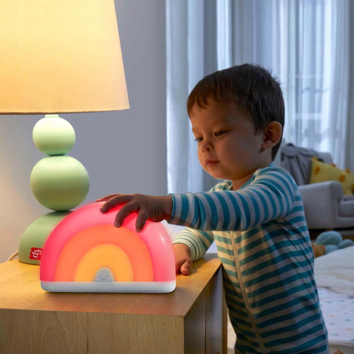 FISHER-PRICE HGB91 uspokajacz usypiacz dźwięki melodie światła, kolorowa lampka do zasypiania dla niemowląt