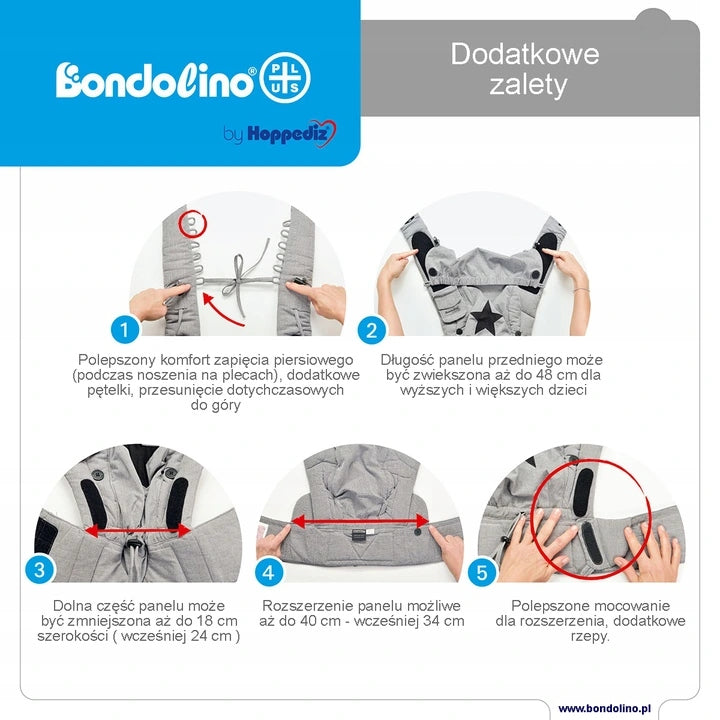 HOPPEDIZ Bondolino Classic ergonomische draagzak