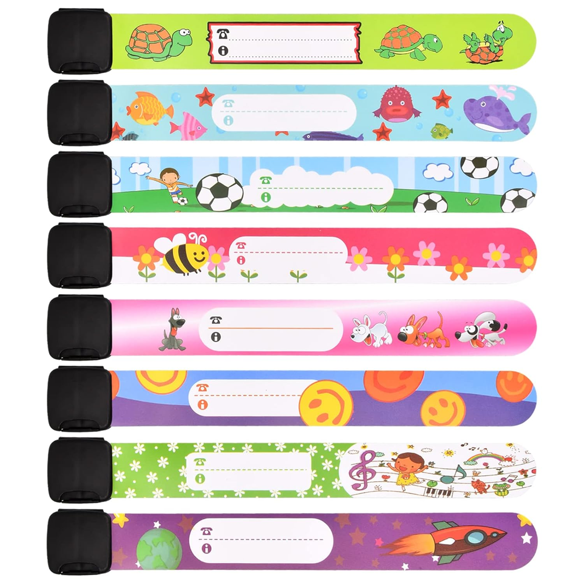 bracelets SOS imperméables pour enfants, lot de 8