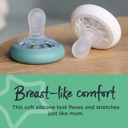 TOMMEE TIPPEE smoczek ortodontyczny x2 0-6msc, miękki silikonowy smoczek uspokajający dla niemowląt