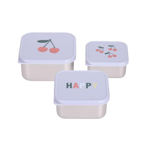 Lässig Happy Fruits – trzy pojemniki na przekąski z pokrywkami