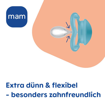 Suzeta calmantă din silicon MAM Supreme x2, 6–16 luni