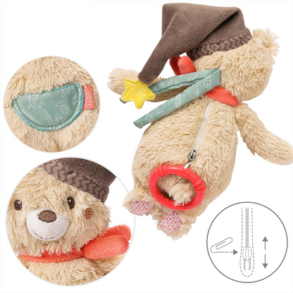 FEHN Bjørn Bruno plyskrammebamse med spilledåse 21 cm