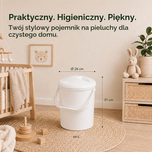 Rotho Babydesign grafika białego kosza w pokoju dziecka