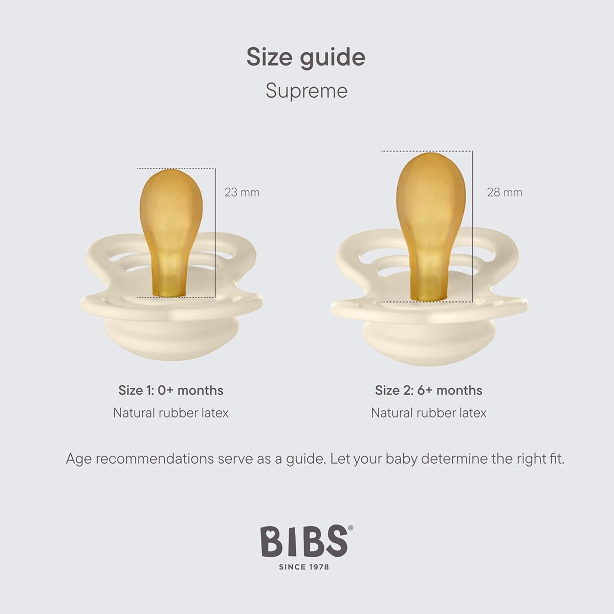 BIBS SUPREME dudlíky uklidňující kaučuk 0-6 měsíců SYMETRICKÉ