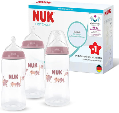 NUK First Choice σετ 3x μπουκάλι 300 ml θηλή M 3m+ ΚΟΑΛΑ