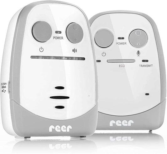 REER Nova niania elektroniczna cyfrowa 450m, biało-szary zestaw monitorów dla dziecka i rodzica
