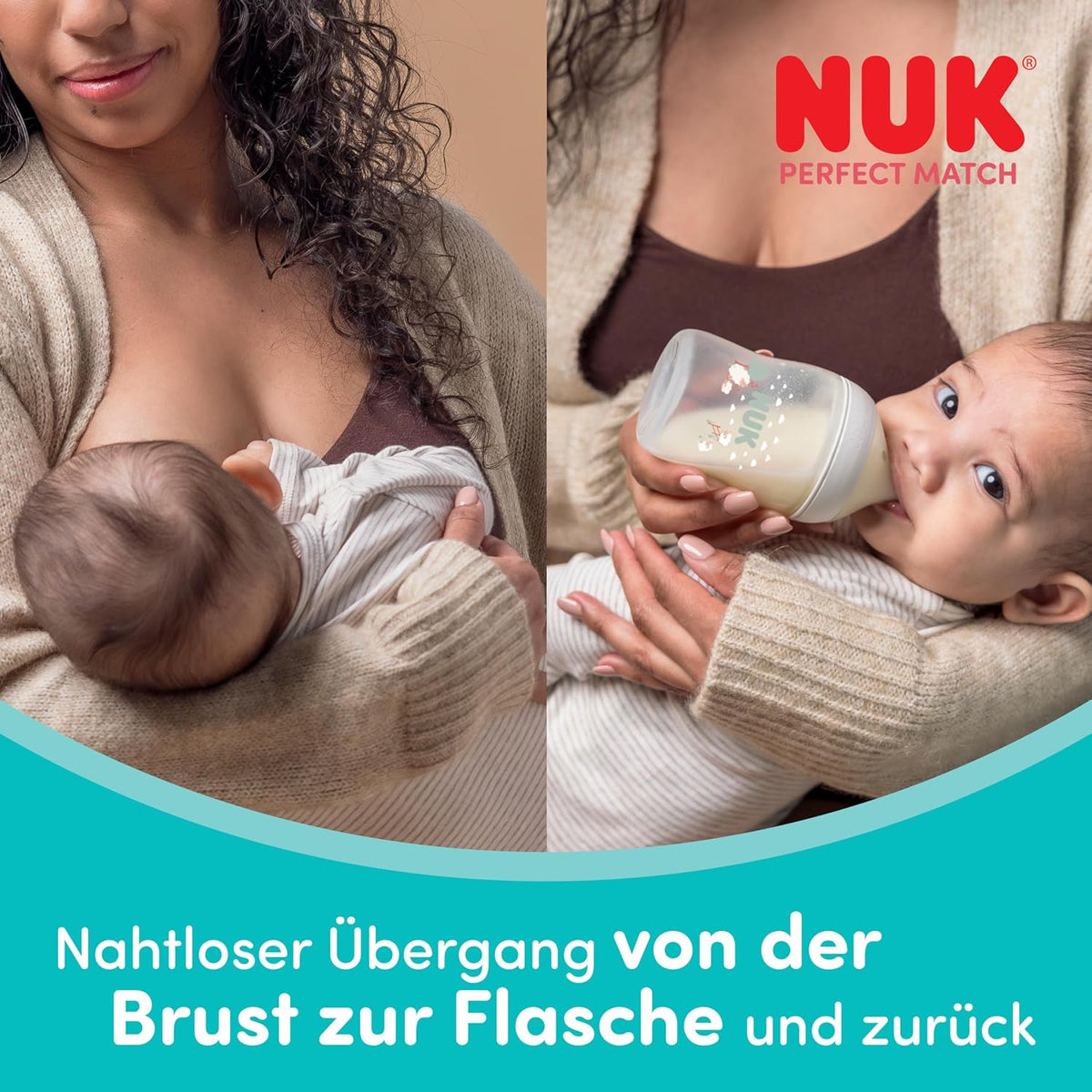 NUK Perfect Match anti-kolikflaska glas 120 ml 0+