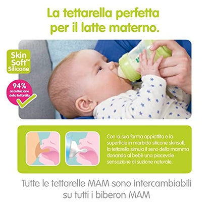 MAM SkinSoft – grafika z dzieckiem karmionym butelką