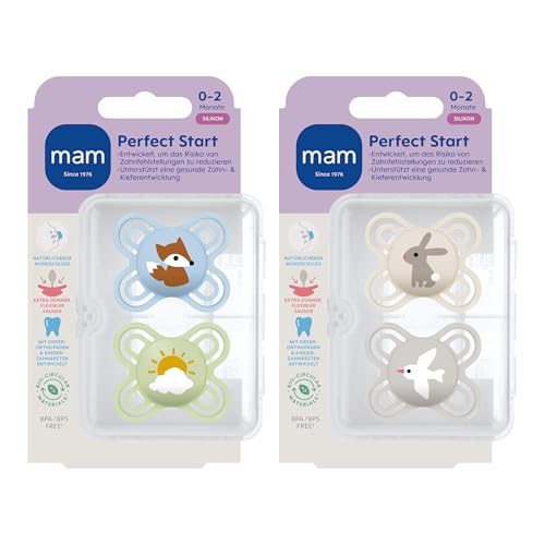 MAM Perfect Day & Night smoczek uspokajający silikonowy 0-6m x4 ŚWIECĄCE