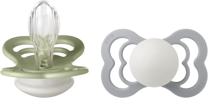 BIBS SUPREME GLOW beroligende sutter silikone 6msc+ SYMMETRISKE
