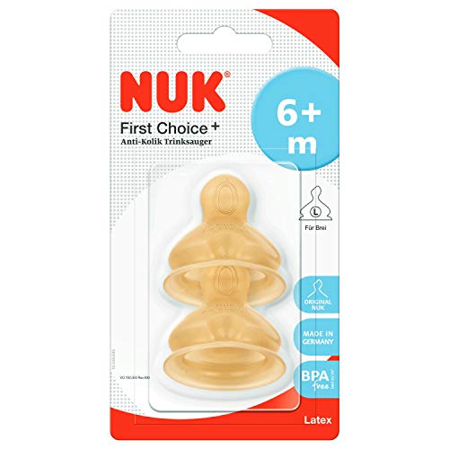 NUK First Choice Plus – dwa lateksowe smoczki do butelek