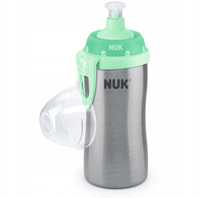 NUK Junior Cup FĽAŠA Z NEHRDZAVEJÚCEJ OCELE s náustkom push-pull, 215 ml