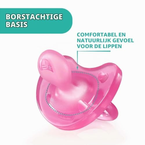 Chicco PhysioForma Soft – zbliżenie różowej tarczki smoczka