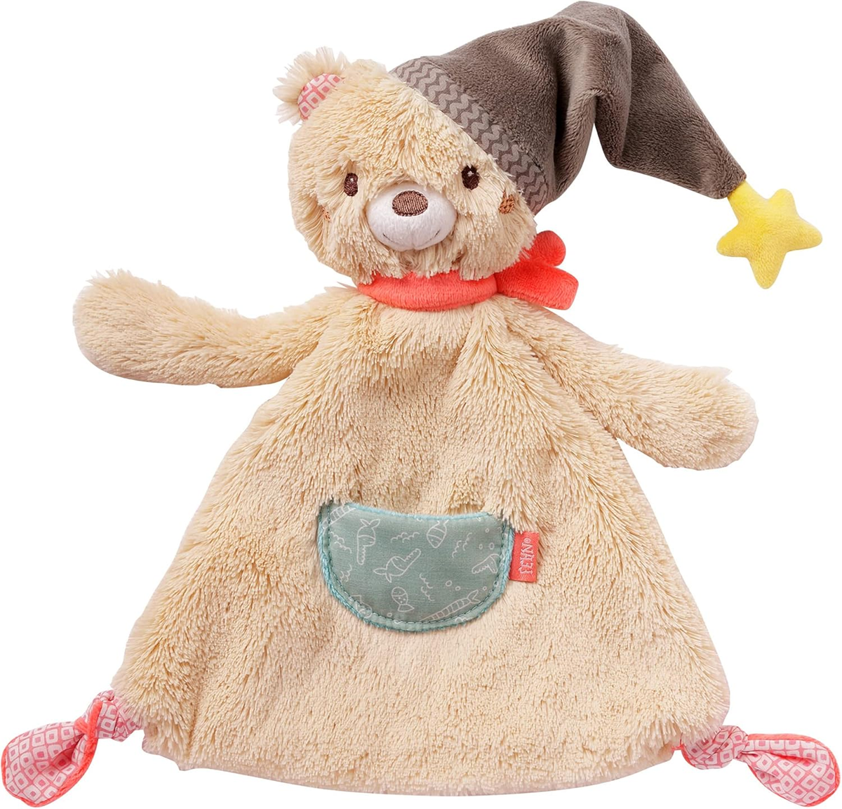 FEHN Beer Bruno doudou couverture de câlin 27 x 27 cm