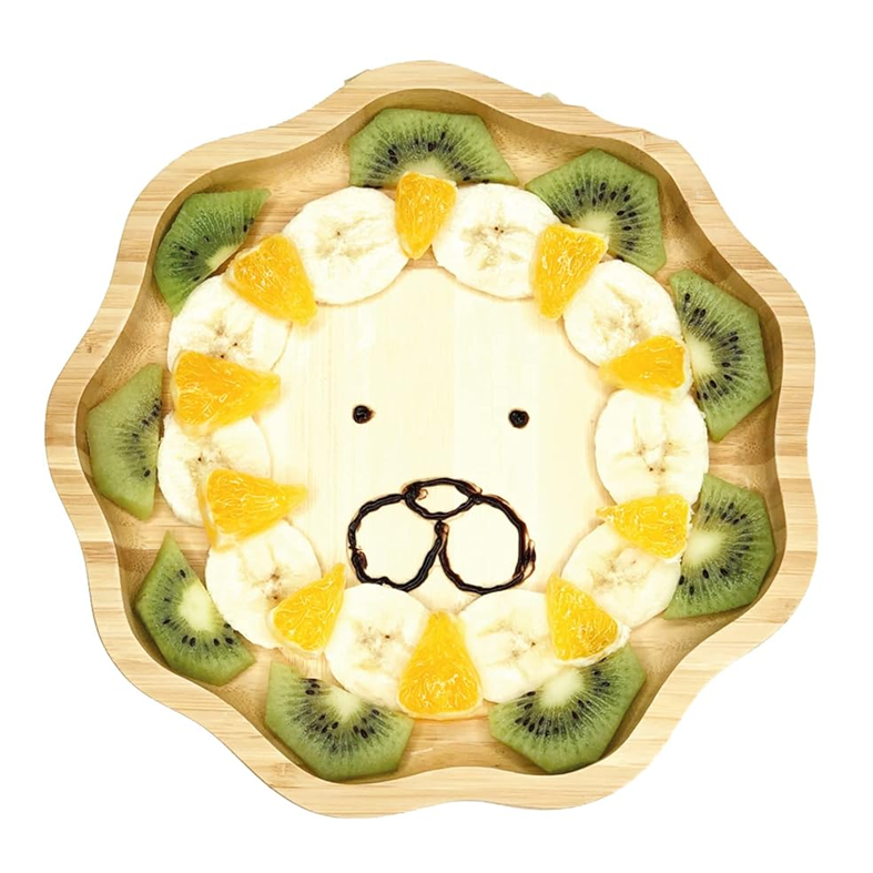 KLEINER FUCHS bamboo plate with suction cup + spoon