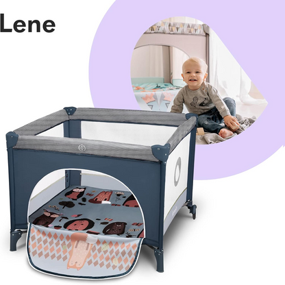 LIONELO FIE resesäng med lekhage 100x100cm UPP TILL 15KG