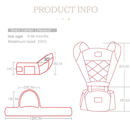 FLOK ergonomic baby carrier with waist belt 6-in-1