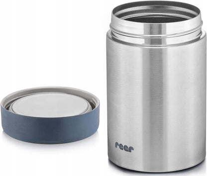 REER Pure TERMOS OBIADOWY stal nierdzewna 300 ml, szary termos obiadowy z pokrywką, do podróży i spacerów