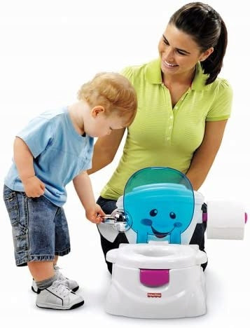 FISHER PRICE nocnik Moja Pierwsza Toaleta DE interaktywny nocnik dla dzieci 18m+, nauka korzystania z toalety