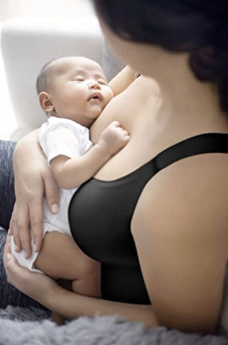 MEDELA top z biustonoszem do karmienia S czarny, wygodny top do karmienia z dzieckiem