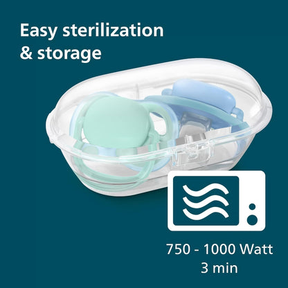 PHILIPS AVENT Ultra Air smoczki x 2 6-18msc w etui do sterylizacji i przechowywania, 750-1000 W, 3 min