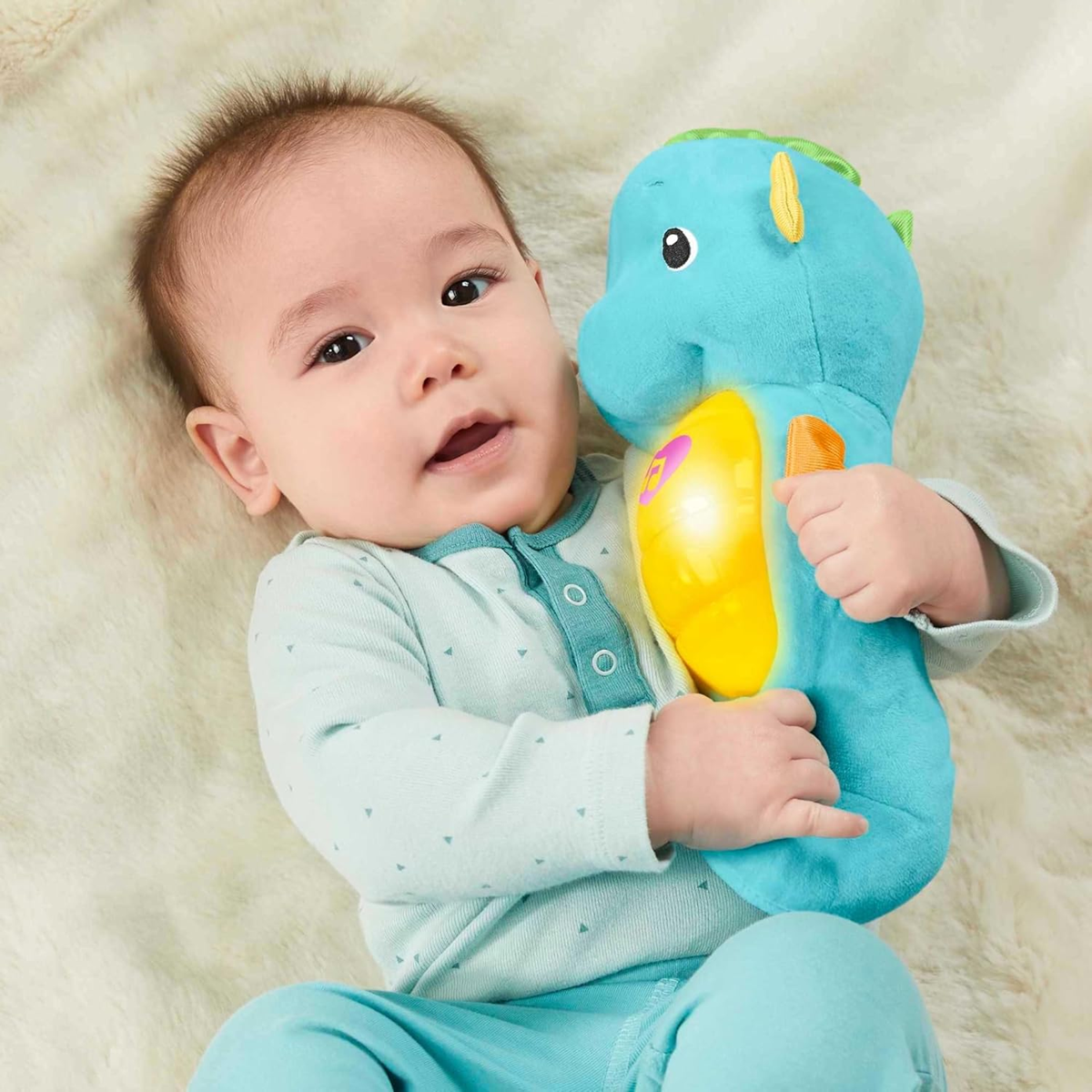FISHER-PRICE przytulanka z melodiami, dźwiękami i światłem KONIK MORSKI