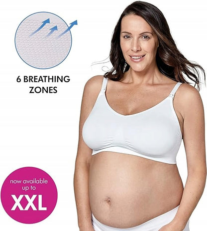 MEDELA KEEP COOL ULTRA biustonosz do karmienia + wkładki L, biały, bezszwowy, oddychający z 6 strefami oddychania