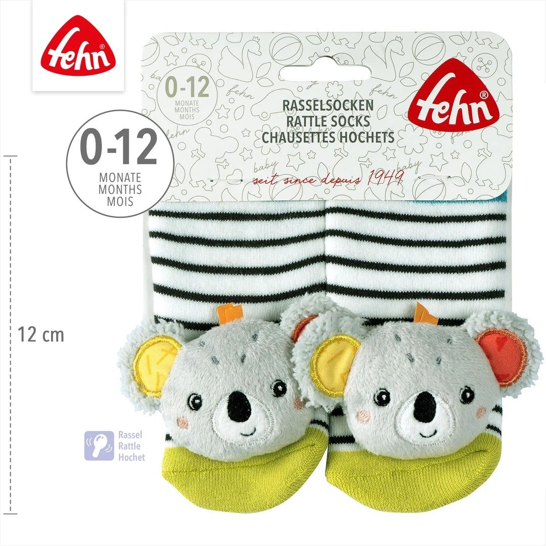 Fehn Koala babysokjes met rammelaar