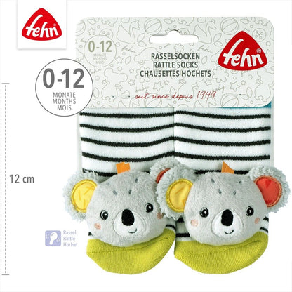 Fehn Koala babysokjes met rammelaar