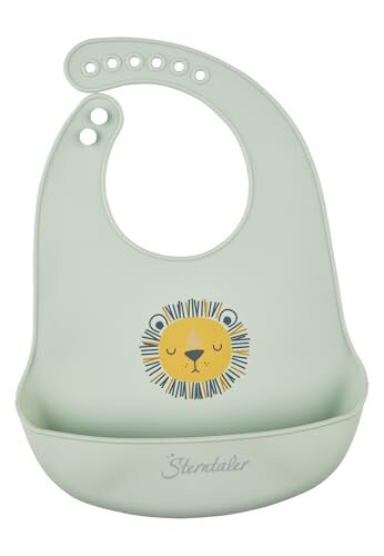 STERNTALER babete infantil em silicone com bolso, Leo, o Leão, ajustável