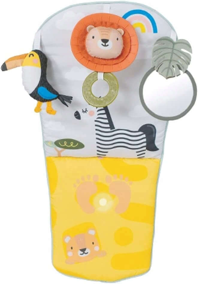 TAF TOYS centrum aktywności do auta z lusterkiem, kolorowa zabawka samochodowa dla niemowląt, wolna od BPA