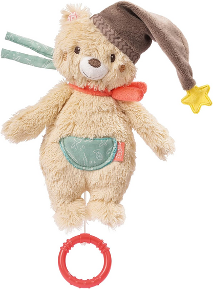 FEHN Bjørn Bruno plyskrammebamse med spilledåse 21 cm