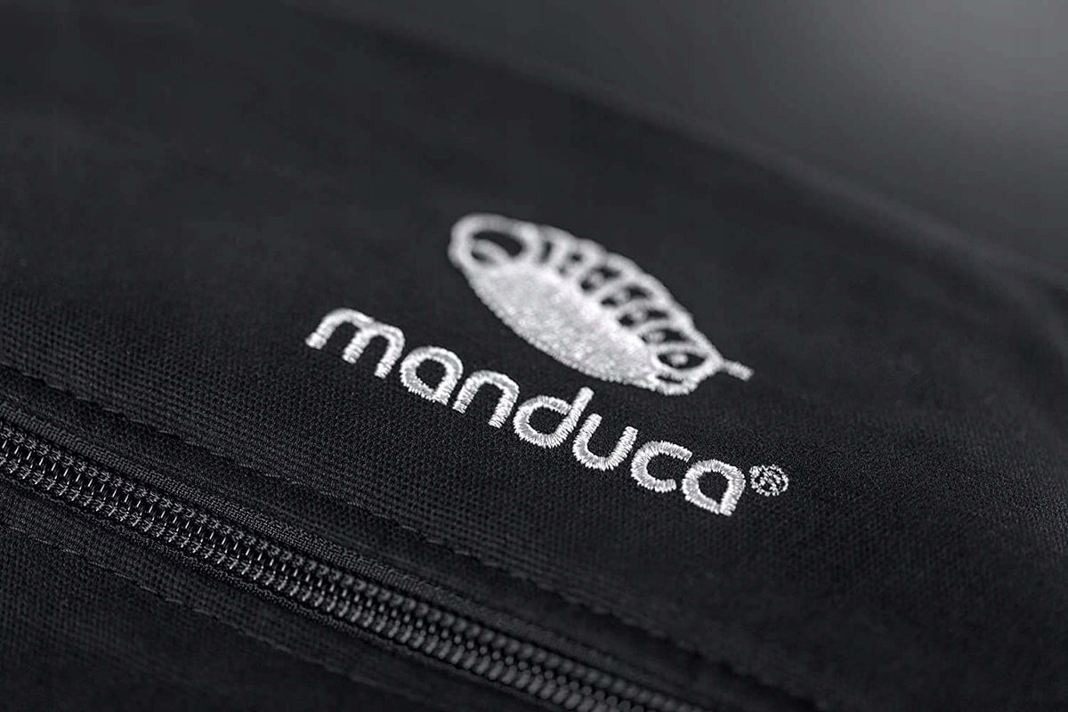MANDUCA First nosidełko klamrowe bawełna organiczn. czarne nosidło z logo, 100% bawełna organiczna