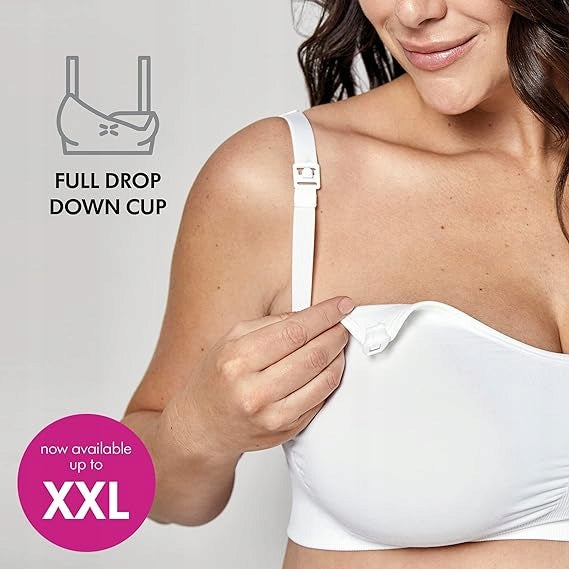 MEDELA KEEP COOL ULTRA biustonosz do karmienia + wkładki M biały, bezszwowy i oddychający