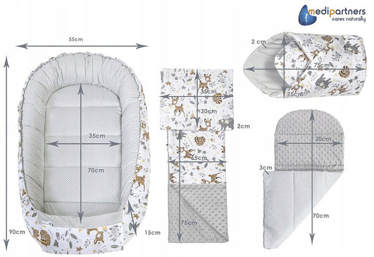MEDIPARTNERS nest, insert, pillow, swaddle, blanket