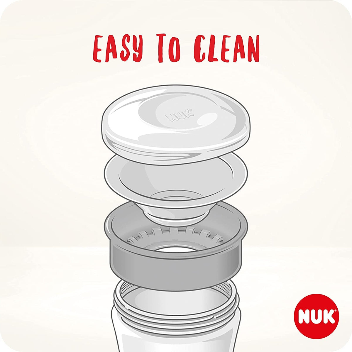 NUK Magic Cup Mickey KUBEK NIEKAPEK ustnik 360 – łatwy w czyszczeniu kubek niekapek 230 ml z pokrywką