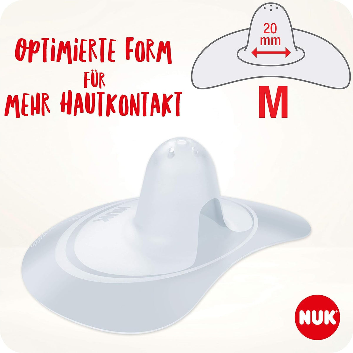 NUKnipple shields, nursing capssize M - 20mmin used conditionFor the protection of sensitive nipples during