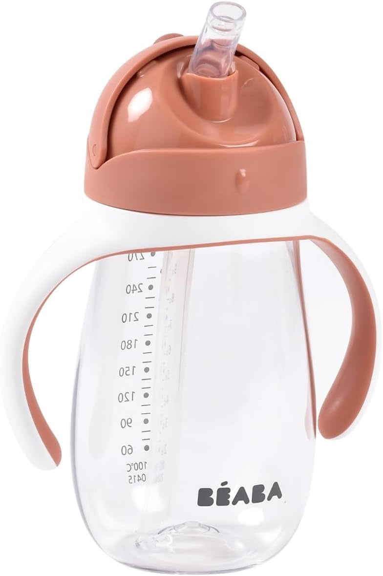 Béaba Straw Cup – kubek ze słomką w kolorze terracotta