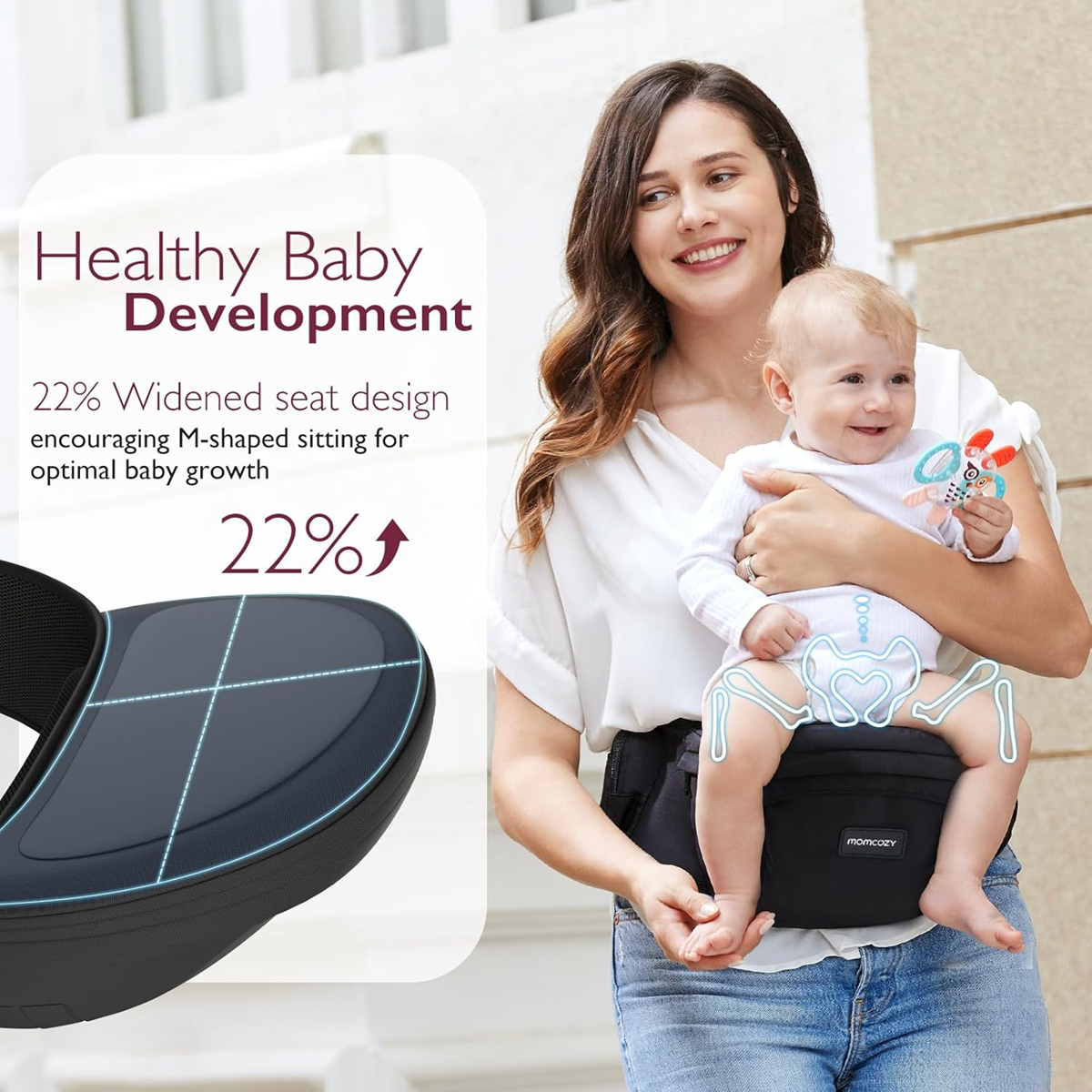 MOMCOZY nosič na bedra 0-36 měsíců velikost M