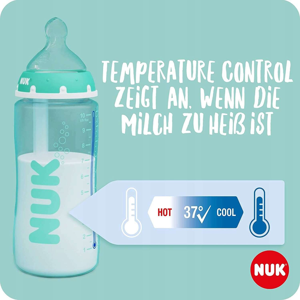 NUK ANTI-COLIC Professional butelki 3x 300 ml 0-6 z kontrolą temperatury mleka i smoczkiem antykolkowym