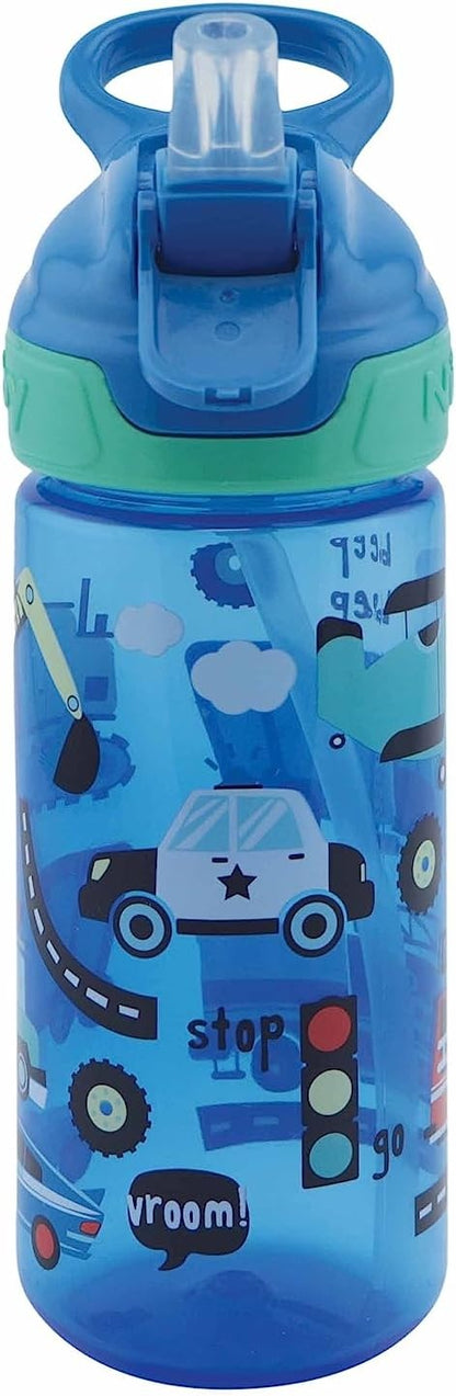 Nuby Flip it Cup – niebieski kubek z motywem pojazdów