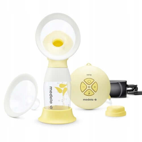 MEDELA Swing Flex 2-fazowy laktator elektryczny U, żółty, używany, 100% sprawny, z technologią PersonalFit Flex™